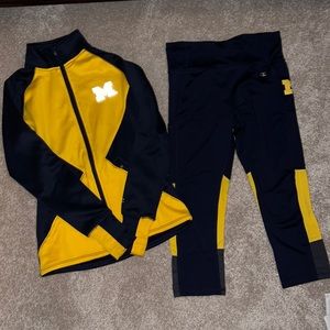 Champion - UofM Legging and Jacket Set, Size Small Jacket, Size Medium Legging